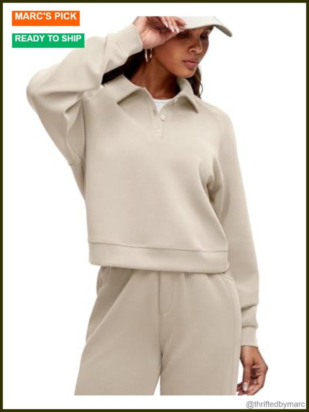 Women's Modal Blend Long Sleeve Polo Sweatshirt Pullover